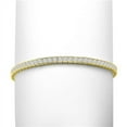 thumbnail image 1 of Channel Set Tennis Bracelet with Simulated Princess Cut Brilliant Diamonds by Diamond Essence set in Vermeil, 1 of 1