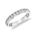 thumbnail image 1 of Channel Set Wedding Band 14K White Gold Over Half Eternity Band 1.5 Ct Round Diamond, 1 of 2