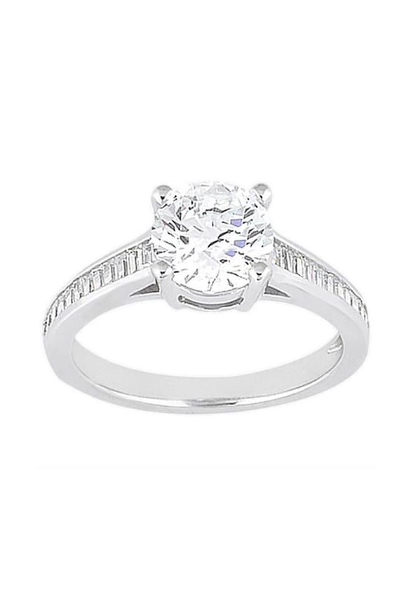 Channel Setting Diamond 2.31 CT Engagement Solitaire Ring, Size 6.5