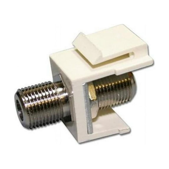 Channel Vision Snap-In F-Connector Female to RCA Female Jack Insert - Ivory
