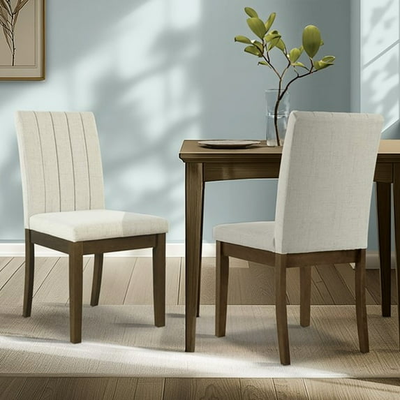 Channel-back Dining Chair Set / Attached Cushion for Comfort