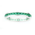 thumbnail image 1 of Channel-set Genuine Emerald May Birthstone ring in Sterling Silver, 1 of 1