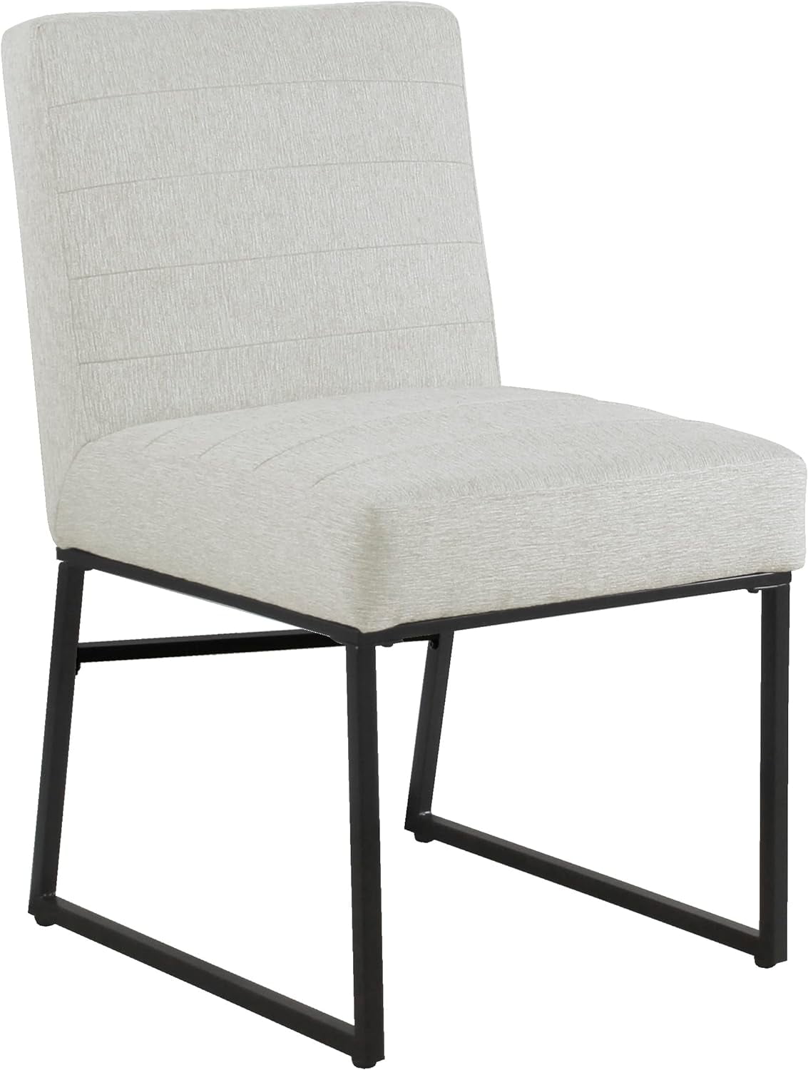 Sustainable Gray Woven Parsons Side Chair with Metal Legs