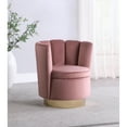 Channeled Tufted Swivel Chair Rose and Gold - Walmart.com