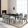 thumbnail image 1 of Channell Wood Dining Chair in Black Finish with Charcoal Fabric - Set of 6, 1 of 12