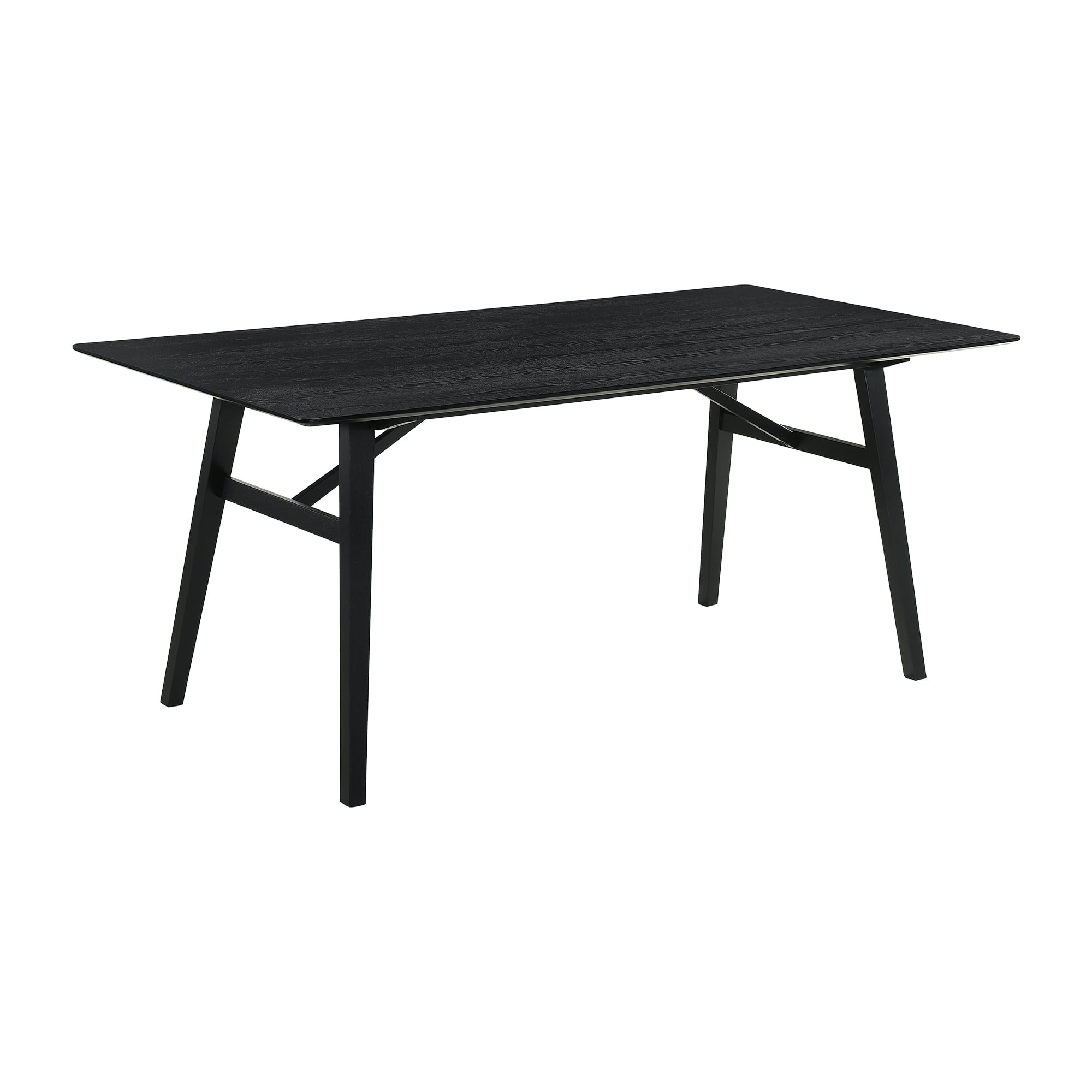 Channell Black Rubberwood Rectangular Dining Table for Six