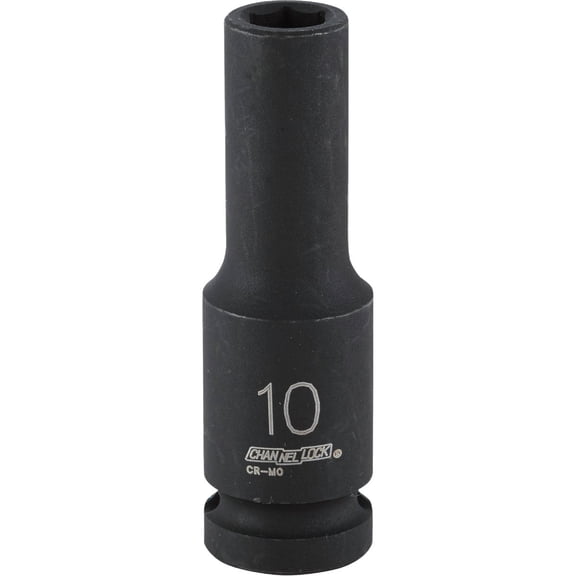 Channellock 1/2" Drive 10 mm 6-Point Deep Metric Impact Socket