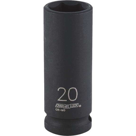 Channellock 1/2" Drive 20 mm 6-Point Deep Metric Impact Socket