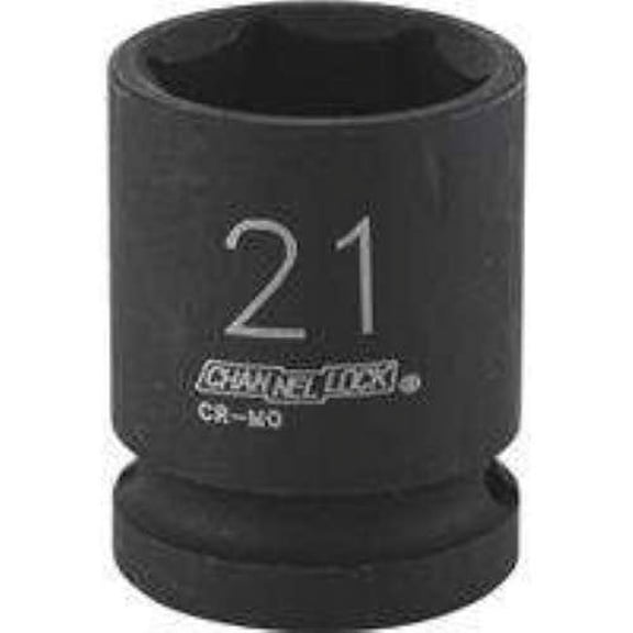 Channellock 1/2" Drive 21 mm 6-Point Shallow Metric Impact Socket