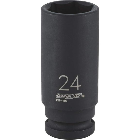 Channellock 1/2" Drive 24 mm 6-Point Deep Metric Impact Socket