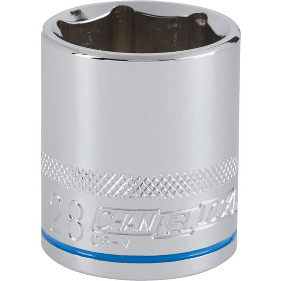 Channellock 1/2" Drive 28 mm 6-Point Shallow Metric Socket