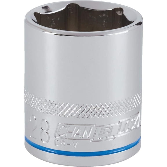 Channellock 1/2" Drive 28 mm 6-Point Shallow Metric Socket