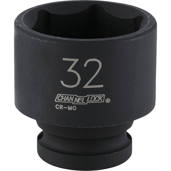 Channellock 1/2" Drive 32 mm 6-Point Shallow Metric Impact Socket