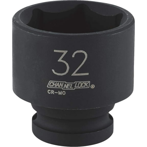 Channellock 1/2" Drive 32 mm 6-Point Shallow Metric Impact Socket