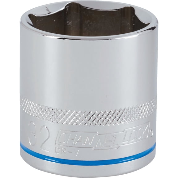 Channellock 1/2" Drive 32 mm 6-Point Shallow Metric Socket