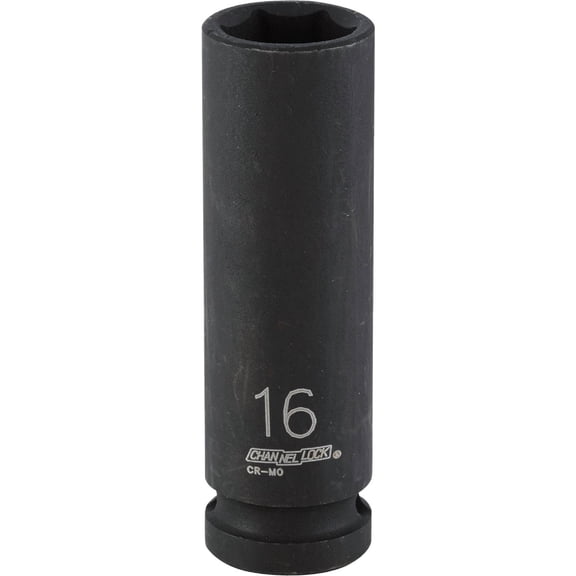 Channellock 1/2 In. Drive 16 mm 6-Point Deep Metric Impact Socket