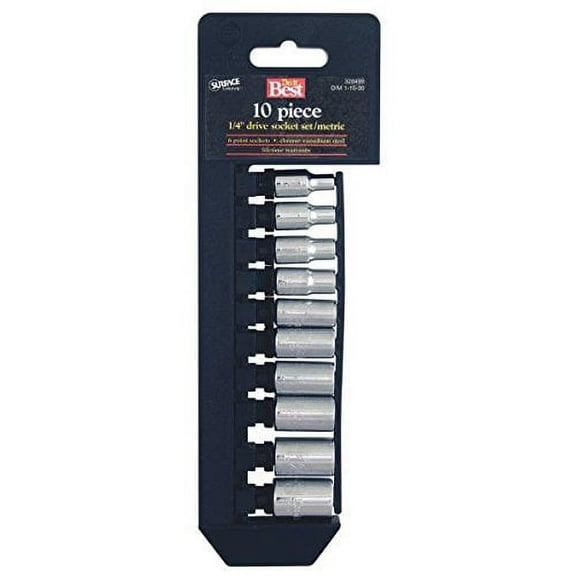 Channellock Products Metric 1/4" Drive 6-Point Shallow Socket Set 10-Piece