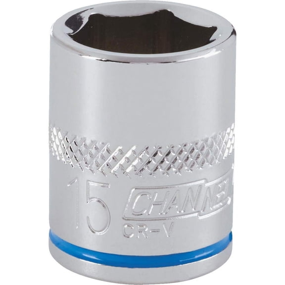 Channellock 3/8" Drive 15 mm 6-Point Shallow Metric Socket