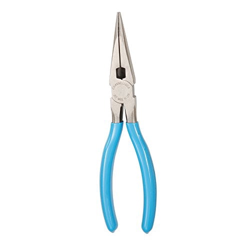 Channellock 317 8-Inch Long Nose Plier with Side Cutter | Needle Nose Pliers with Knife and Anvil - Style Side Cutter | Crosshatch Jaw Forged from High Carbon Steel for Maximum Grip on Material