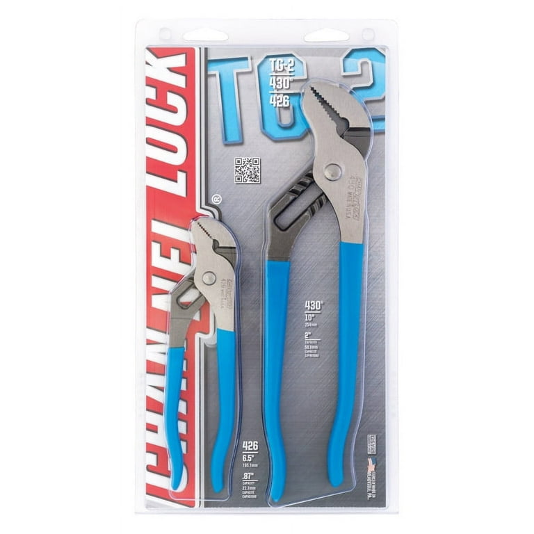 Channellock 6-1/2 & 10 in. Carbon Steel Tongue and Groove Pliers 2