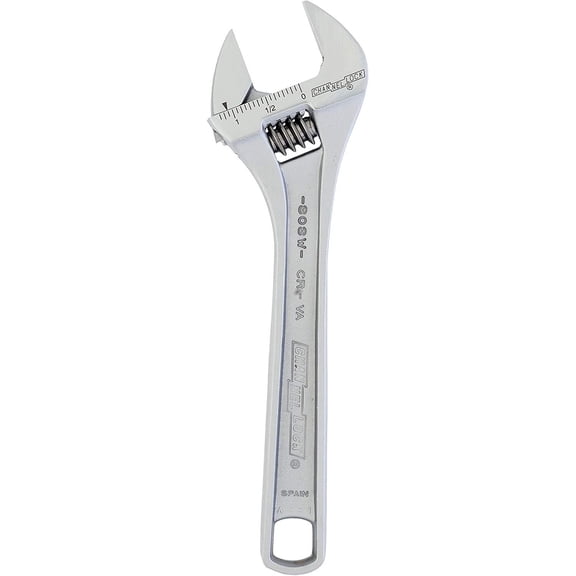 Channellock 808W 8-Inch Adjustable Wide Wrench, Chrome