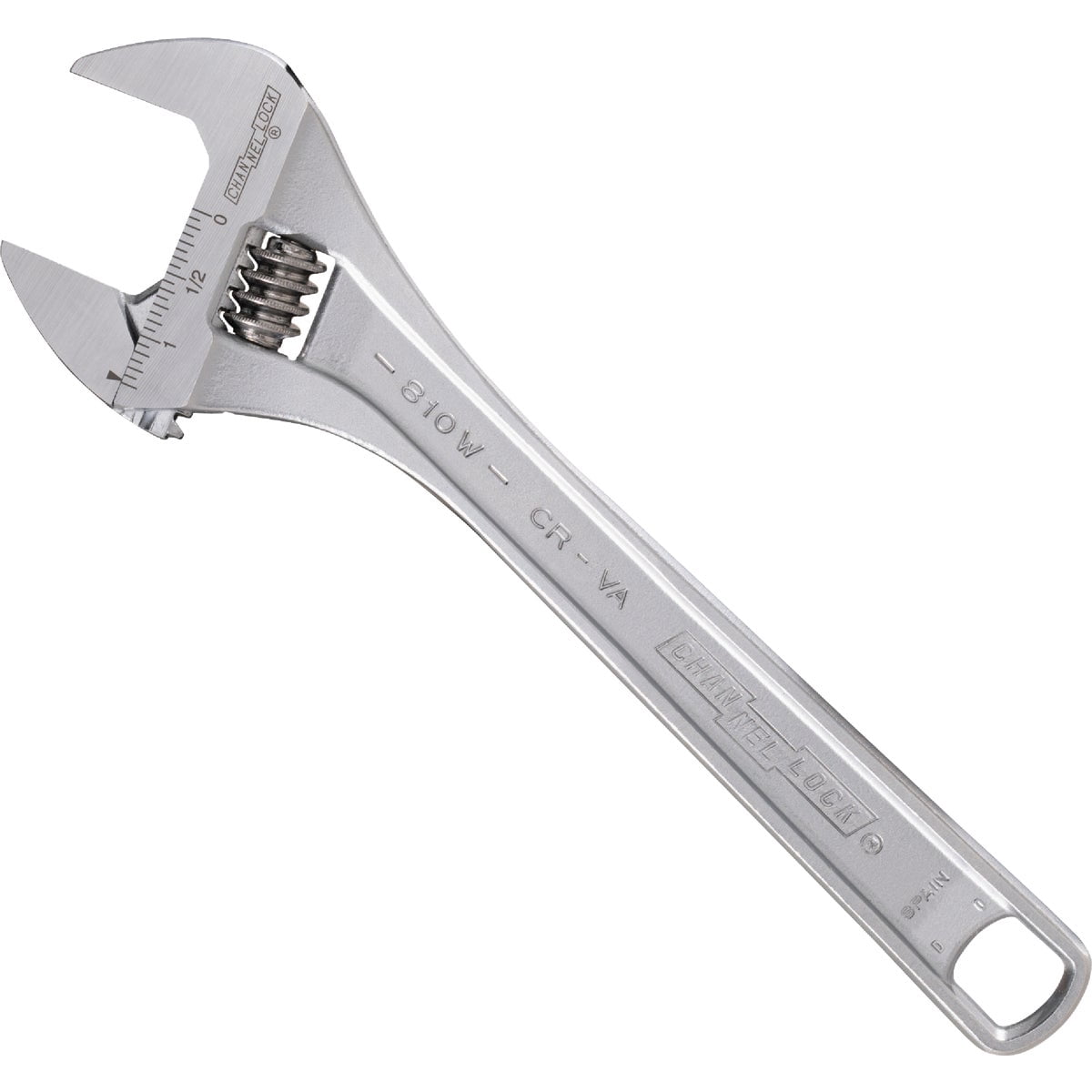 Channellock Adjustable Wrench 810W - Chrome Vanadium Steel, Polished Finish - 10 in