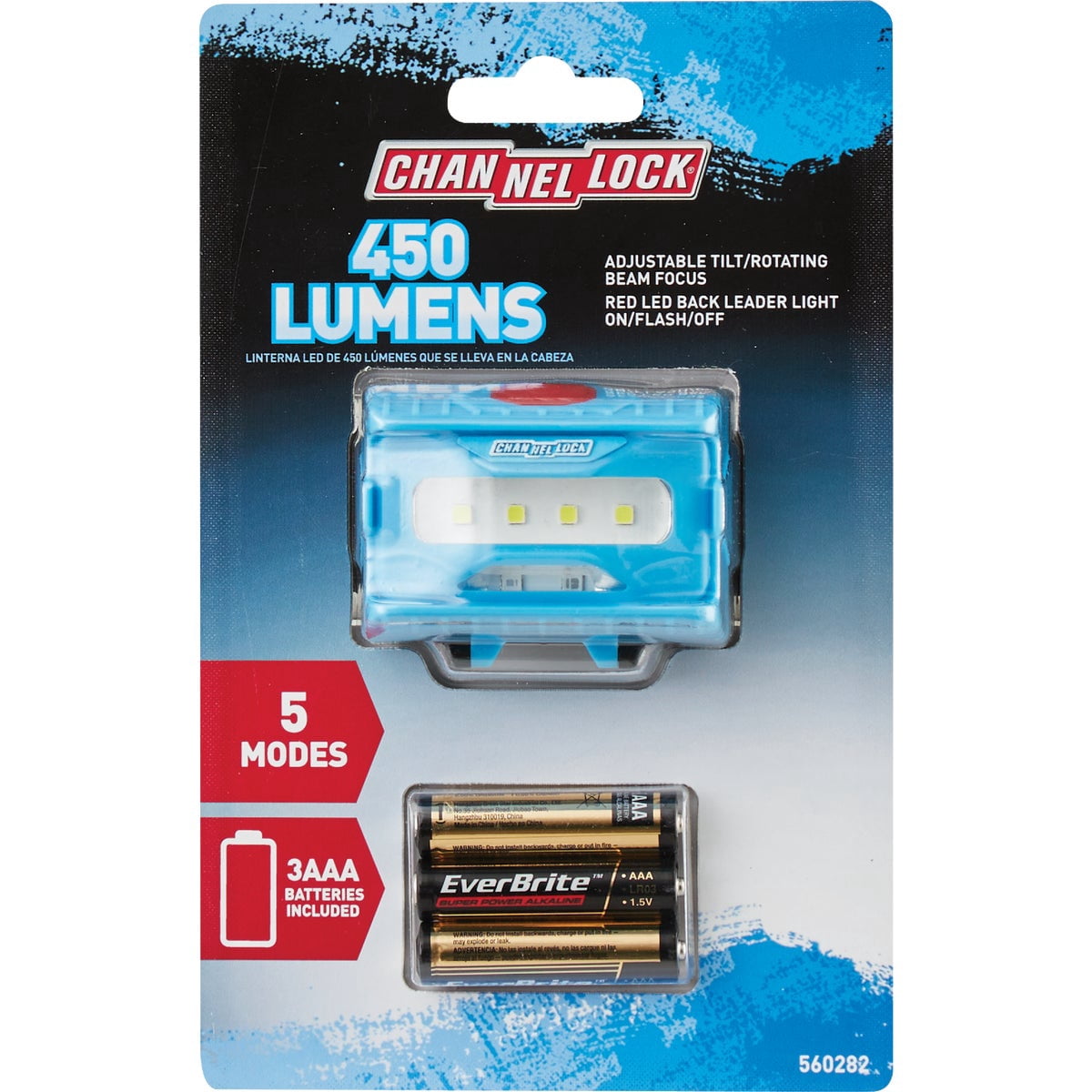 Channellock LED Headlamp - Motion/Manual AAA Powered, Battery Not Included