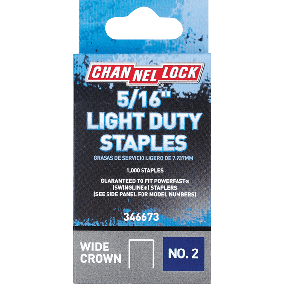 Channellock No. 2 Light Duty Wide Crown Staple - Pack of 12  Residential Use, Standard Application