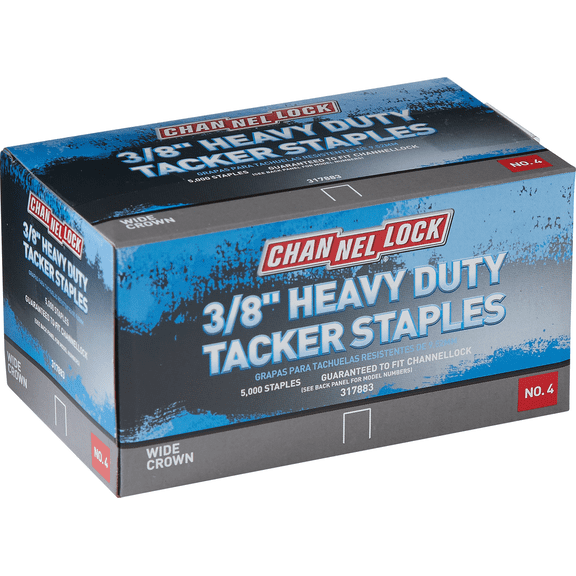 Channellock No. 4 Hammer Tacker Staples - Pack of 12 Heavy-Duty Construction, Professional Use