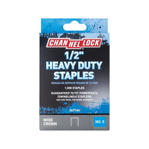 Channellock No. 5 Heavy-Duty Wide Crown Staple - Pack of 12 Residential Use, Standard Application