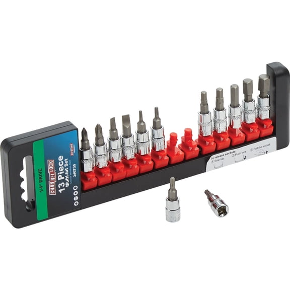 Channellock Products 1/4" Drive 6-Point Combination Socket Bit Set 13-Piece