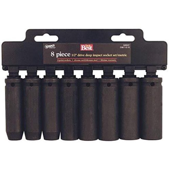 Channellock Products Metric 1/2" Drive 6-Point Deep Impact Driver Set 8-Piece