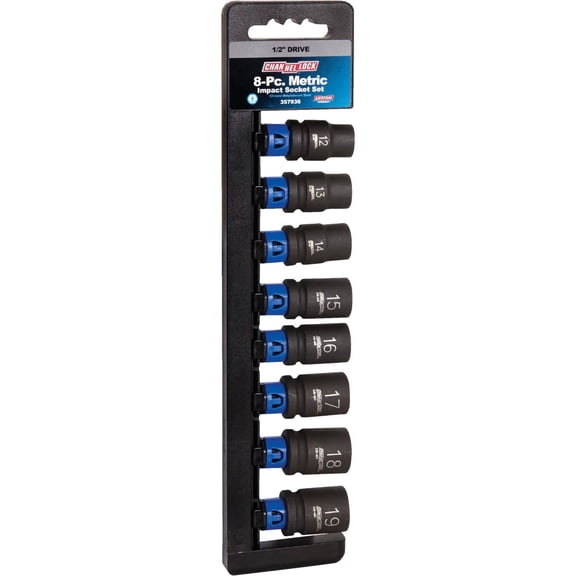 Channellock Products Metric 1/2" Drive 6-Point Shallow Impact Driver Set 8-Piece Socket Wrenches