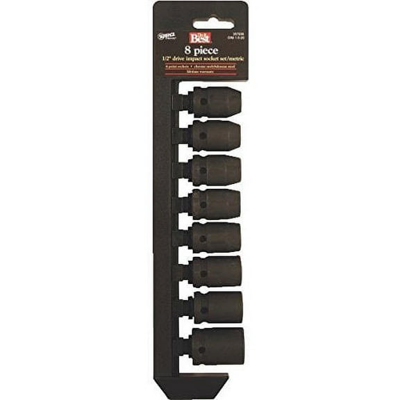 Channellock Products Metric 1/2" Drive 6-Point Shallow Impact Driver Set 8-Piece Socket Wrenches