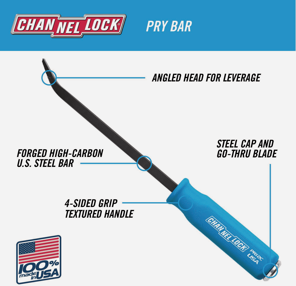 Channellock Professional Pry Bar - Pack of 4 — Residential Use ...