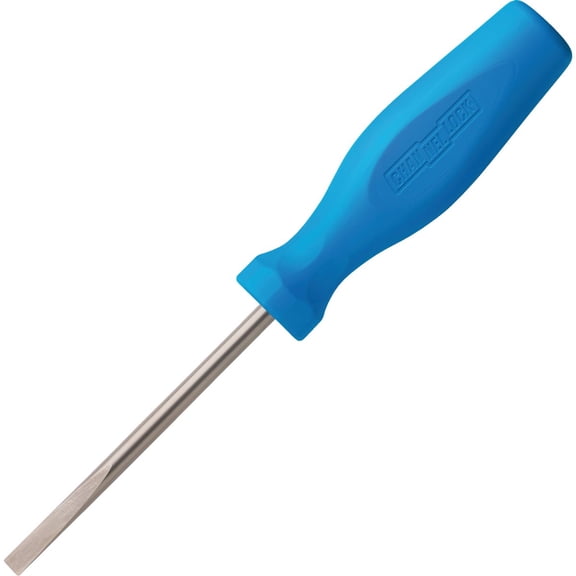 Channellock Screwdriver S144A - Professional Slotted, Alloy Steel, Blue Handle - 1/4-Inch x 4-Inch