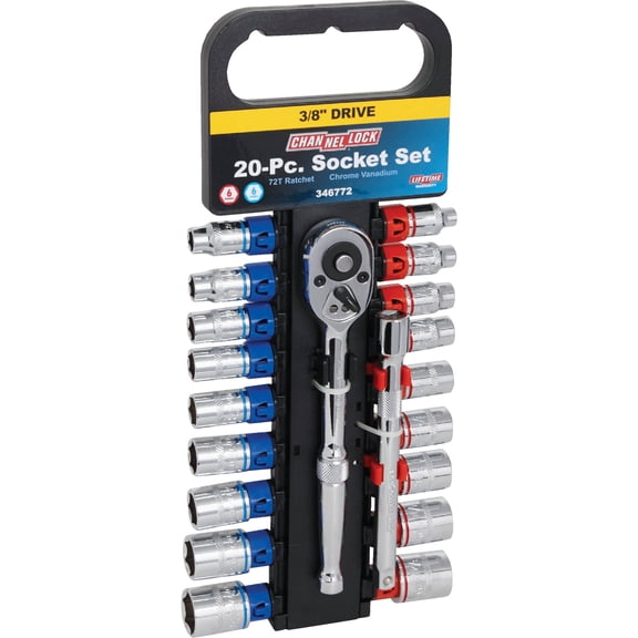 Do It Best Drive Socket Set 0009326313092-20-Piece, Chrome Vanadium Steel, Polished - 3/8 in.