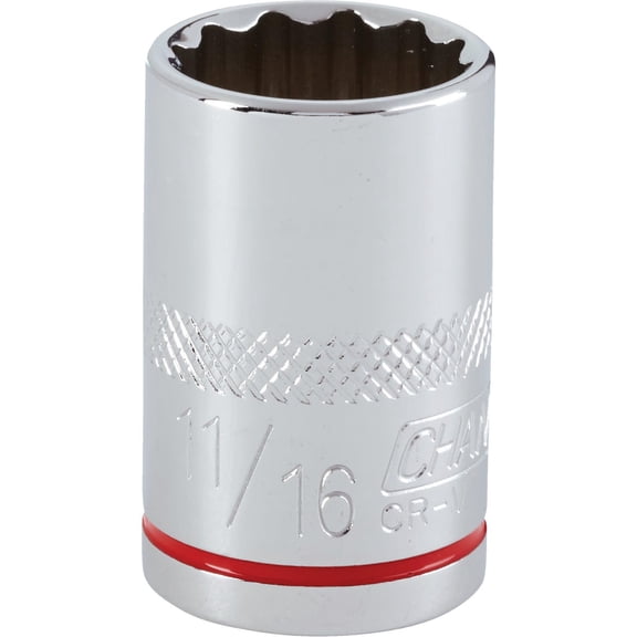 Channellock Triple Square Drive Socket - Chrome Vanadium Steel, 1/2" Drive - 11/16"