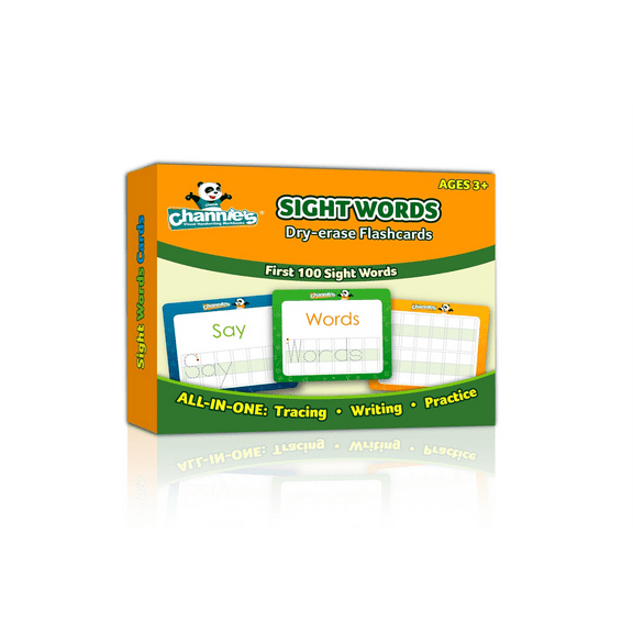 ChannieS Visual Dry Erase Flashcards For Pre-K Through First Grade Students To Learn To Trace, Practice &Write Their First 100 Sight Words