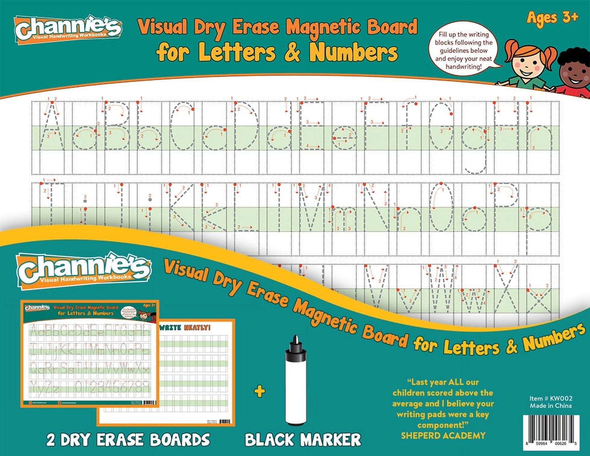 Visual Dry Erase Magnetic Alphabet and Number Tracing Board Set