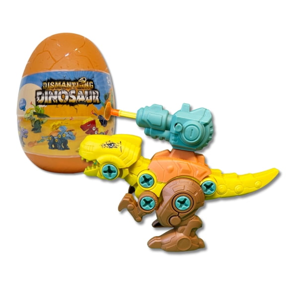 Channies DIY Dino Egg: T-Rex Dinosaur Toys with Manual Screwdriver, Orange