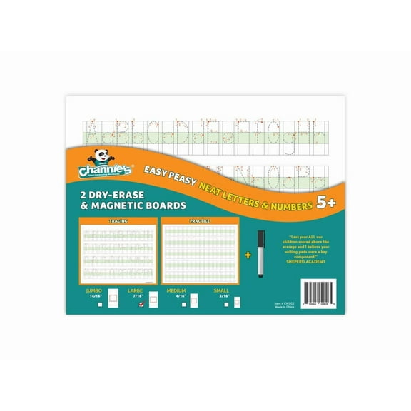 Channie's Magnetic Whiteboard with One Black Marker, 2 Pack