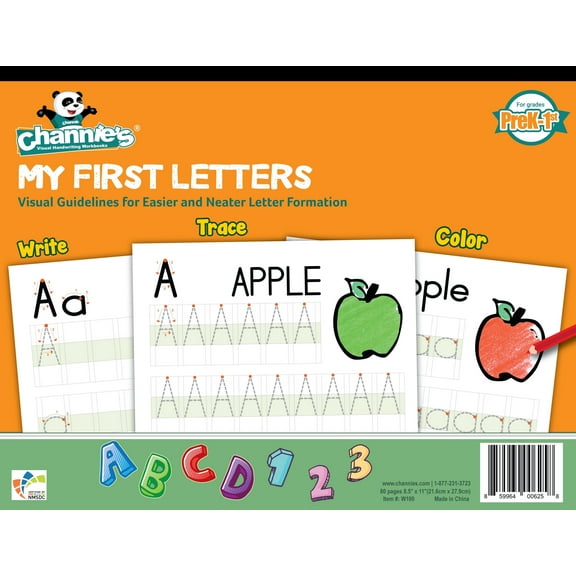 Channie's My First Letters Practice Handwriting & Printing Workbook Paperback