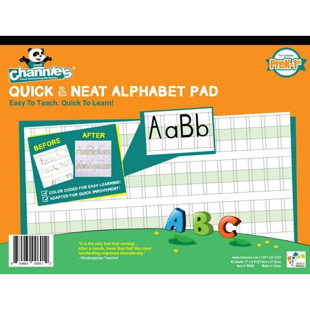 Channie's Quick & Neat Alphabet Handwriting Workbook for Pre-K to 1st Grade Child