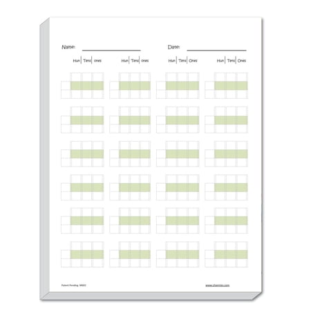 Channie’s Triple Digit Math Line-Up Pad for 3 digit addition subtraction 250 Pages counted Front & Back, 125 Sheets, Grades 2nd & 3rd, Size 8.5” x 11”