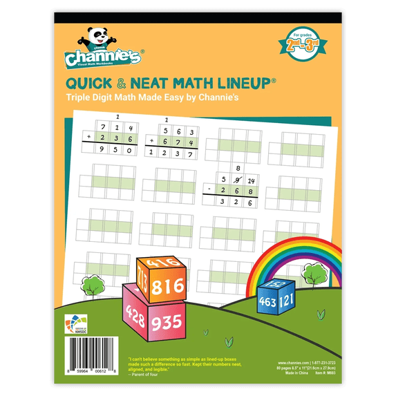Blank Pages Math Designs Channie's Visual Math LineUp, Quick & Neat Triple Digit Math Line Up ...
