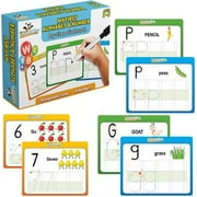 Channie's Visual My First Letter Jumbo Alphabet & Number Dry Erase Flash Cards- Pre-K-K
