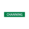 thumbnail image 1 of Channing Boys Children Name Letter Printed Plaque Decoration Label Indoor Outdoor Unique Wall Novelty Aluminum Metal Sign 4"x13.5", 1 of 1