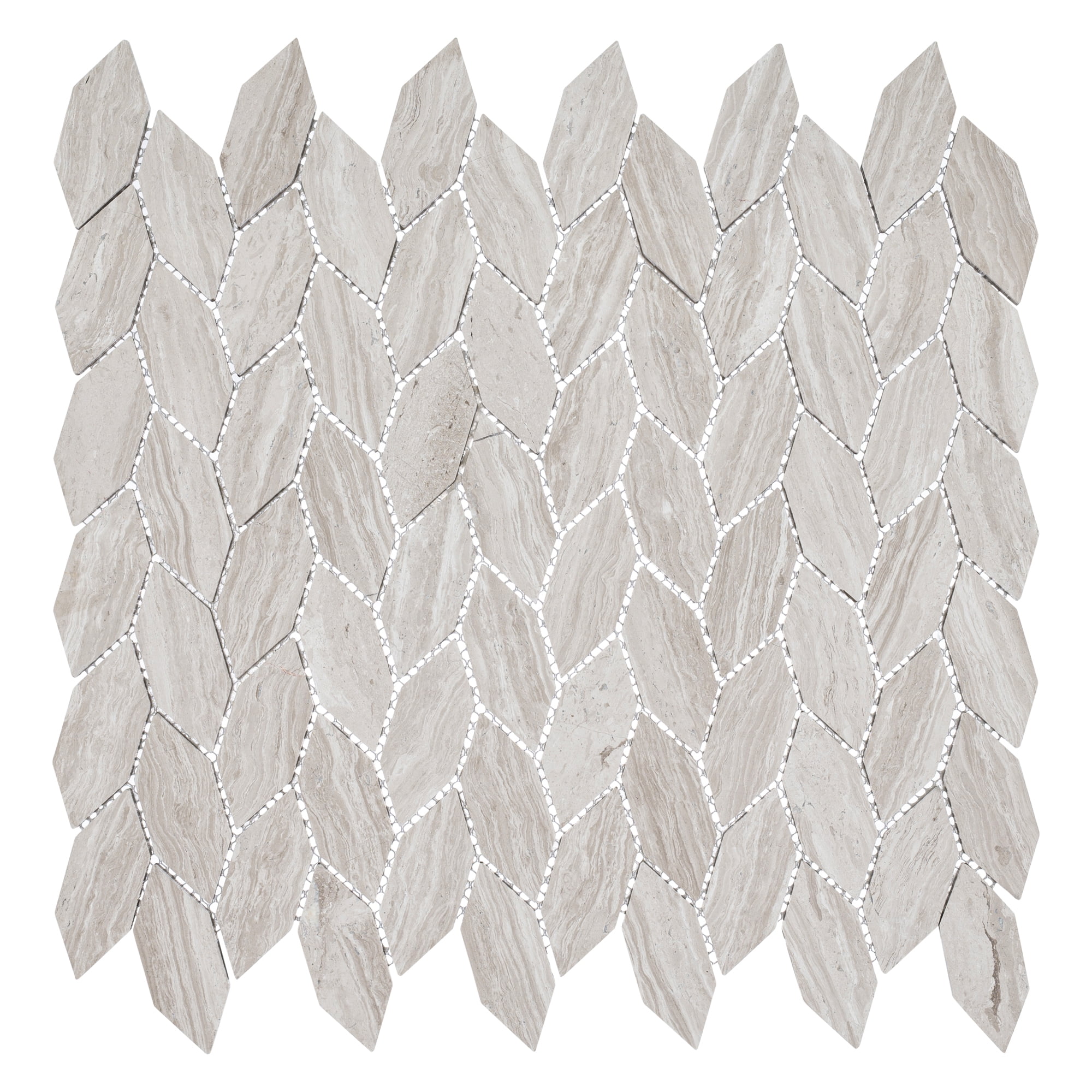 Elongated Hexagon Beige Marble Mosaic Tile for Bathroom and Outdoor