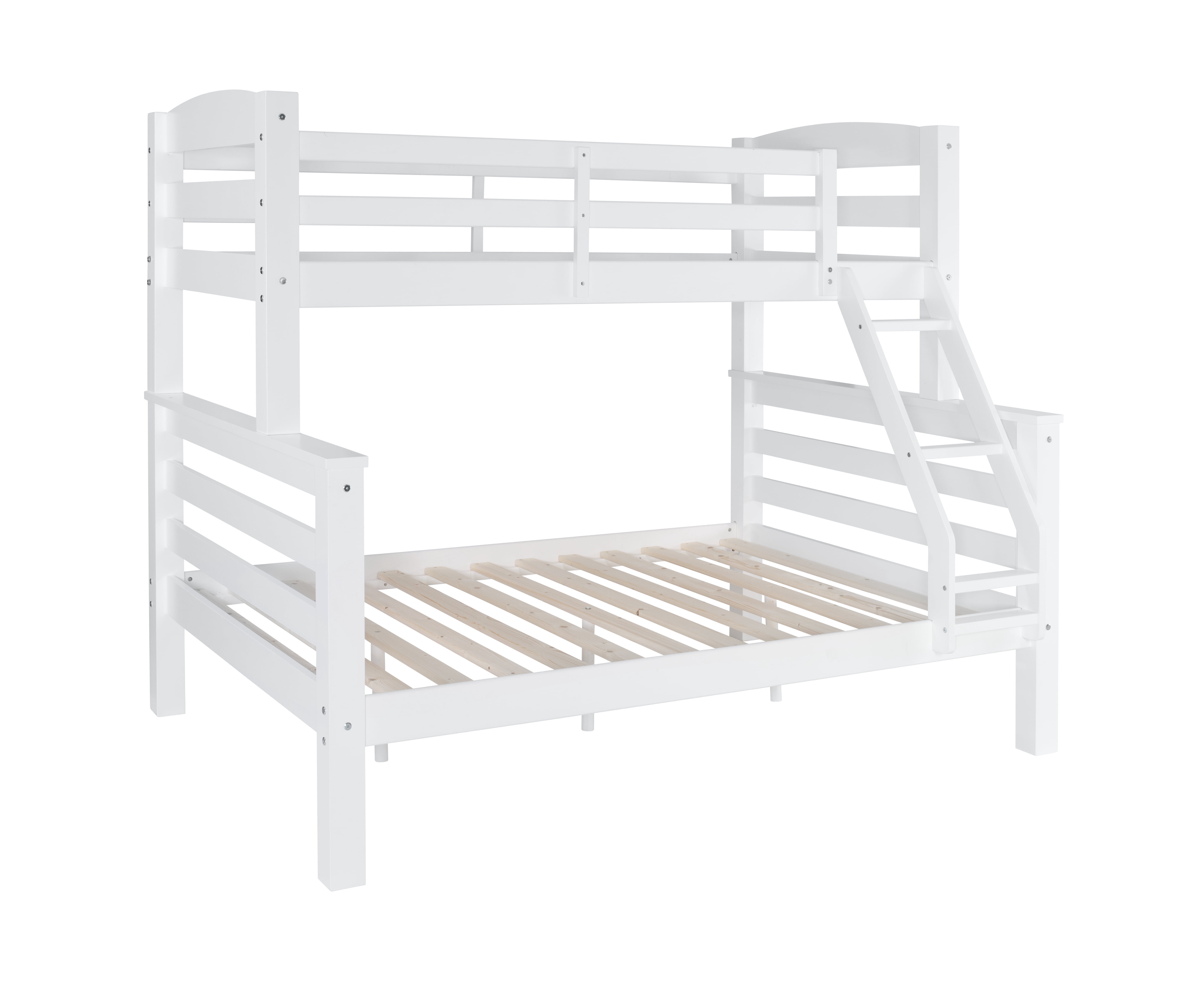 Channon kids Twin Over Full Bunk Bed with Built-In Ladder, White